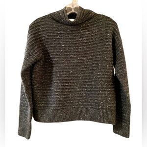 Madewell Charcoal Ribbed Wool Turtleneck Sweater